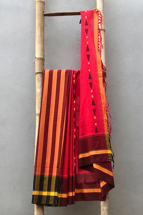 Mandvi' Handwoven Extra Weft Cotton Saree