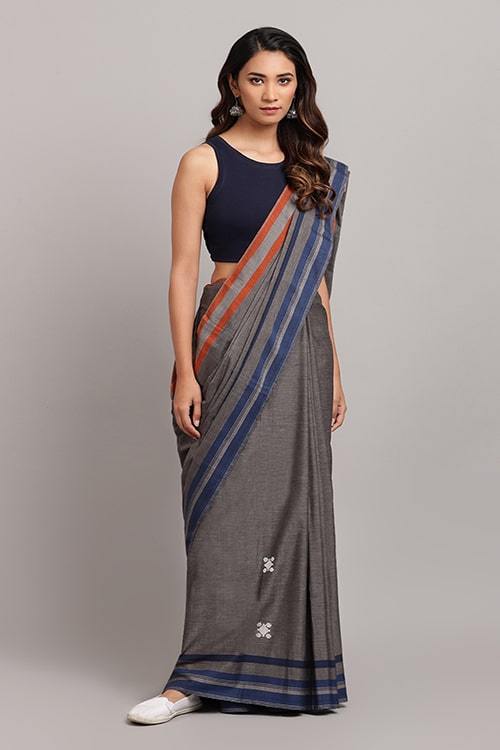 Soha' Handwoven Extra Weft Cotton Saree-47