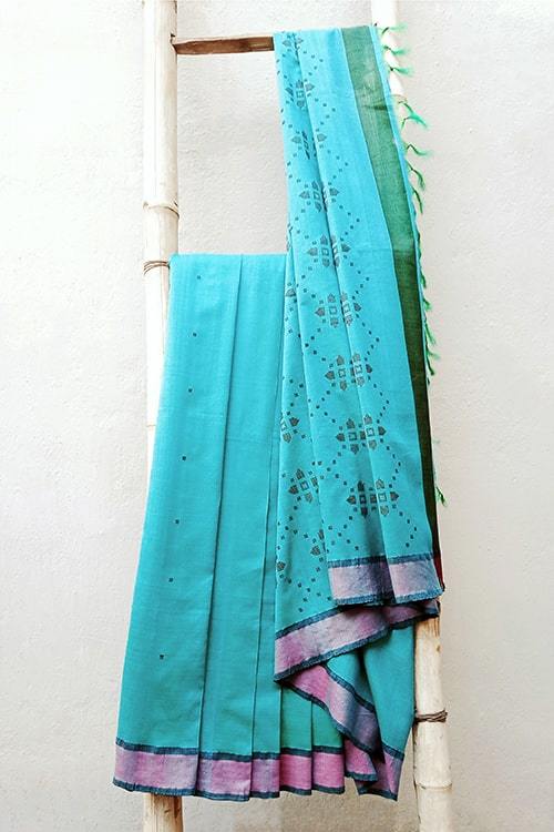 Afsa' Handwoven Extra Weft Silk Saree-31
