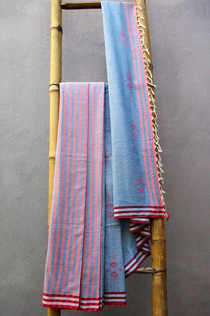 Baidehi' Handwoven Baavanbuti Extra Weft Cotton Saree