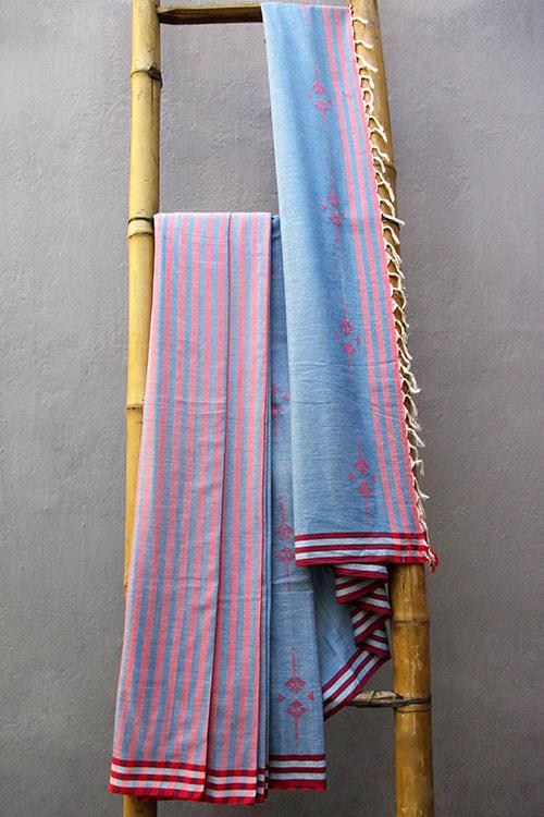 Baidehi' Handwoven Baavanbuti Extra Weft Cotton Saree