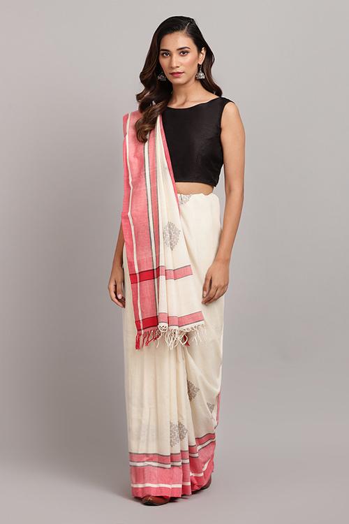 Damiyanti' Handwoven Baavanbuti Cotton Saree