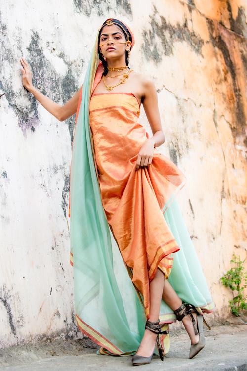 Mint Green Silk by Cotton Sari