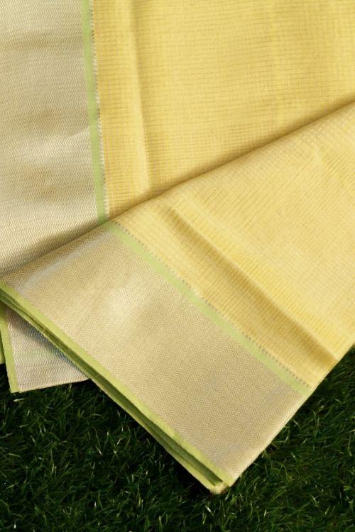Lemon Yellow Sari with Intricate Zari work