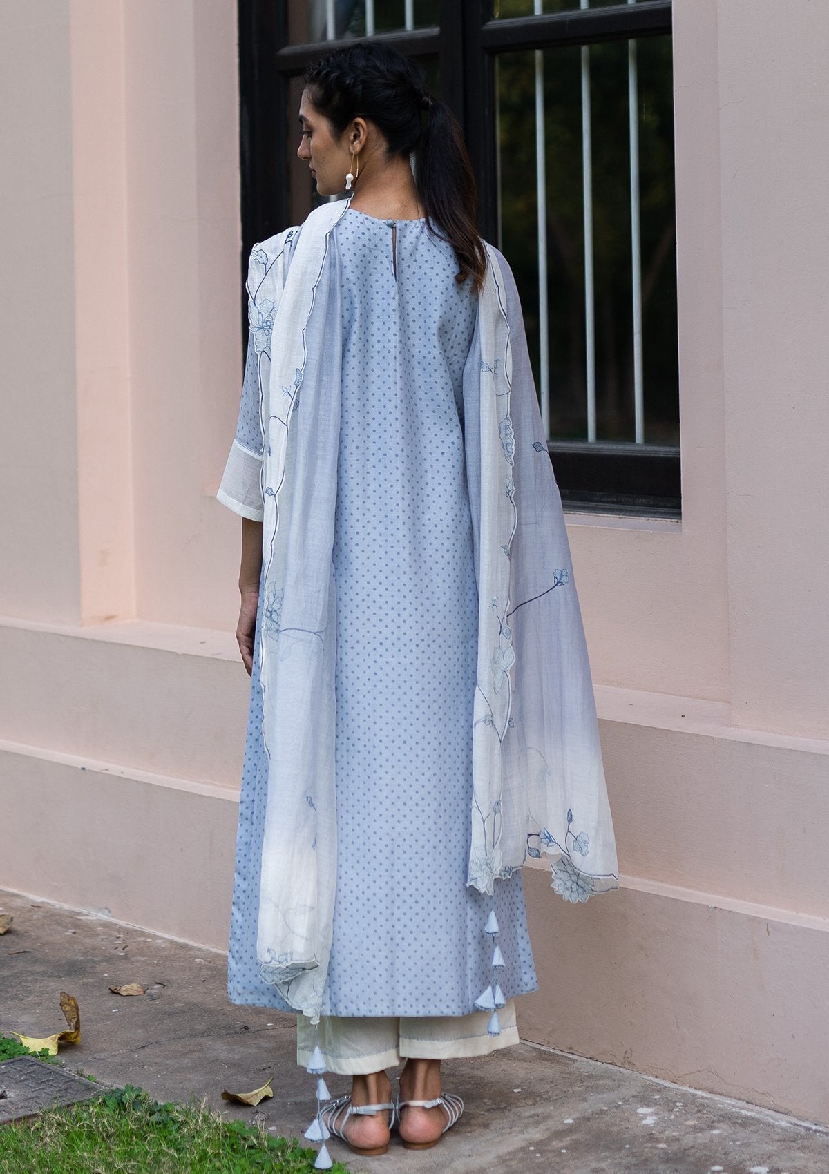 Azure Embroidered Printed Kurta Set
