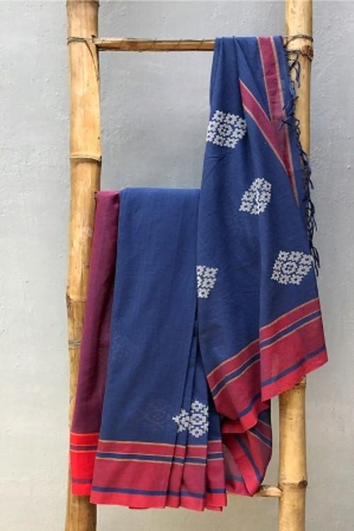 Damiyanti' Handwoven Baavanbuti Cotton Saree-3