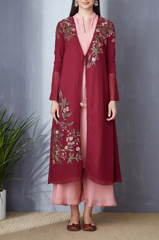 Royal Deep Plum A-line Tunic Set ( BGH-02A )