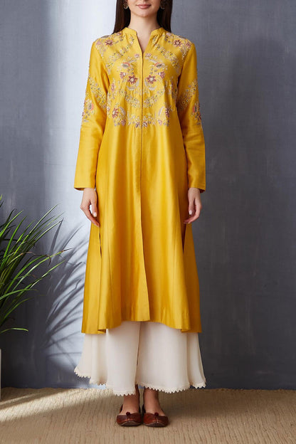 Graceful Yellow A-line Kurta With Palazzo ( BGH-10A )