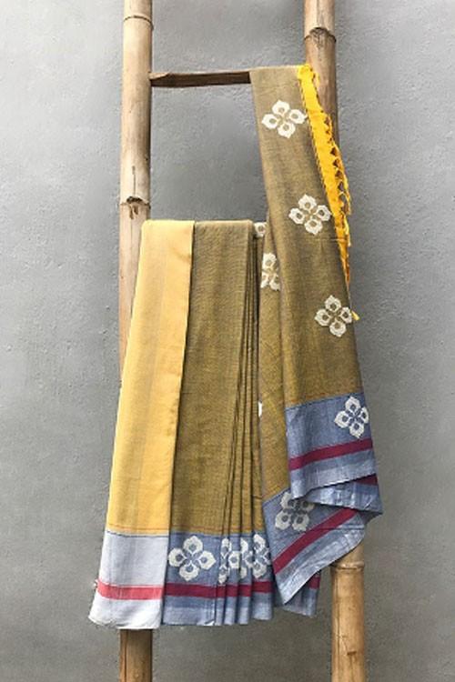 Adya' Handwoven Baavanbuti Cotton Saree-13