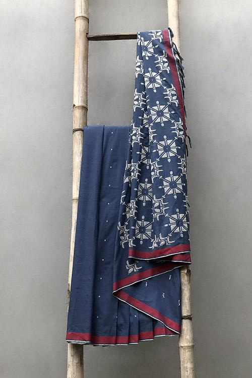 Gargi' Handwoven Extra Weft Cotton Saree-1