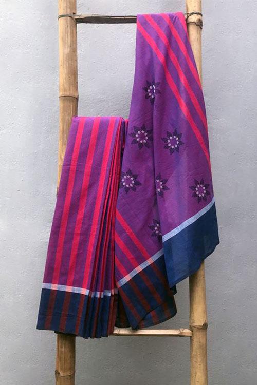 Bhavna 01 B' Handwoven Extra Weft Cotton Saree-8
