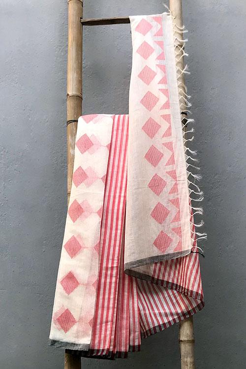 Damini' Handwoven Extra Weft Cotton Silk Saree-48