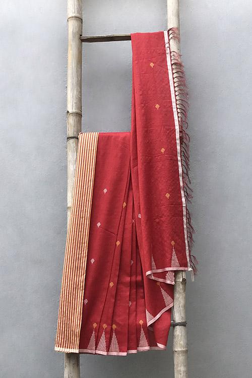 Nikita' Handwoven Extra Weft Cotton-Silk Saree
