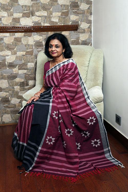 Bhavna 01 C' Handwoven Extra Weft Cotton Saree