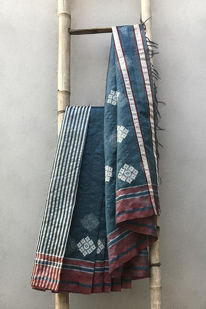 Damiyanti' Handwoven Baavanbuti Silk Saree-5