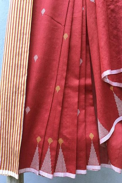 Nikita' Handwoven Extra Weft Cotton-Silk Saree
