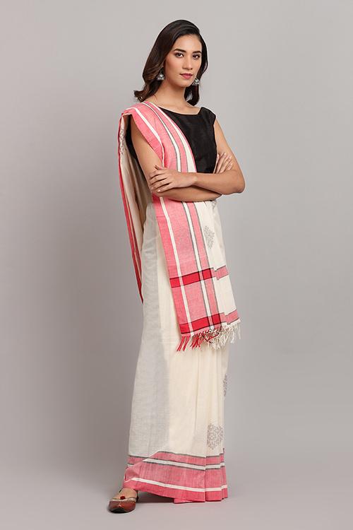 Damiyanti' Handwoven Baavanbuti Cotton Saree