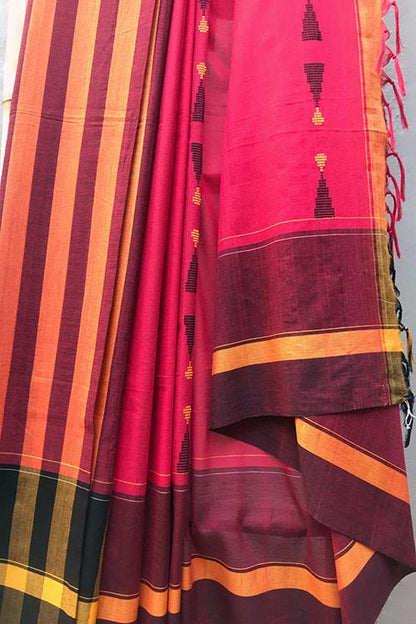 Mandvi' Handwoven Extra Weft Cotton Saree