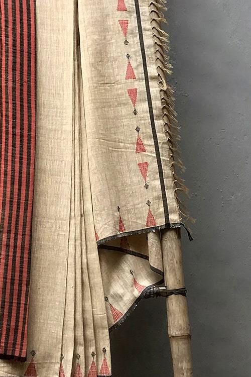 Bhumija' Handwoven Extra Weft Cotton-Silk Saree-24