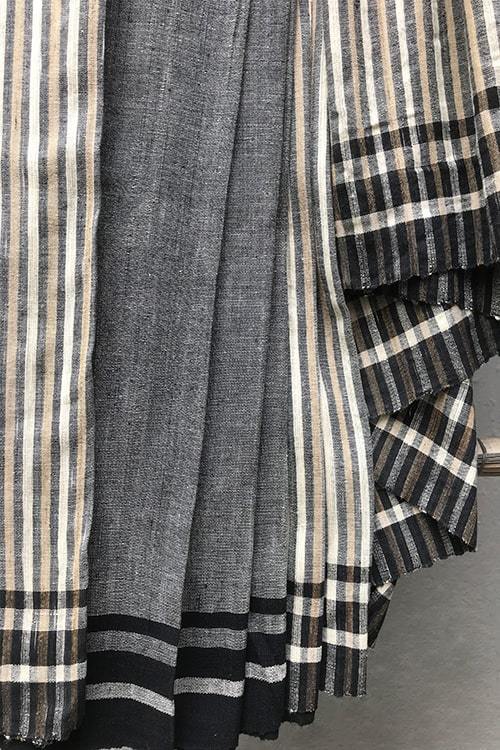 Adrika' Handwoven & Handspun Cotton Silk Stripe Saree