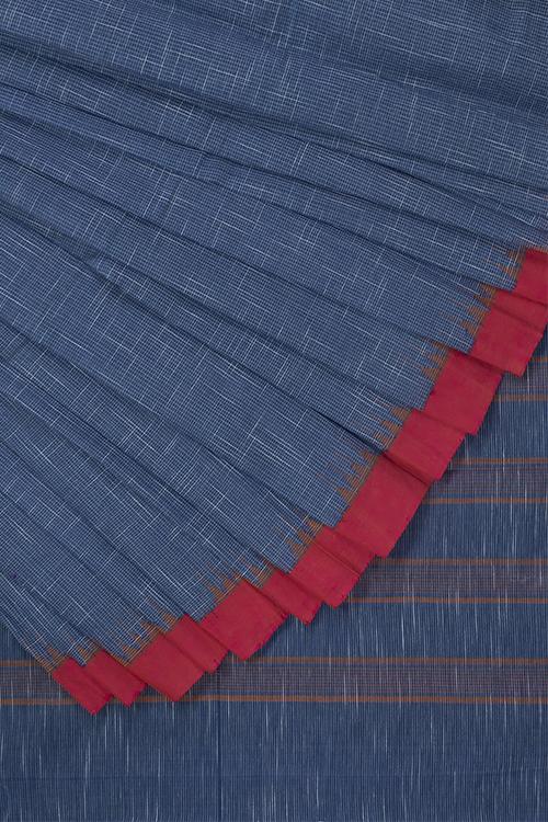 Hand-spun Kuppadam Sirigadi Cotton Handloom Saree – Blue
