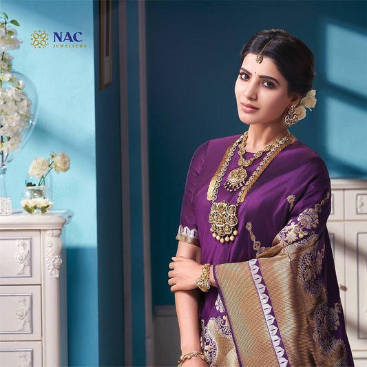 Traditional Kanchipuram weaving saree