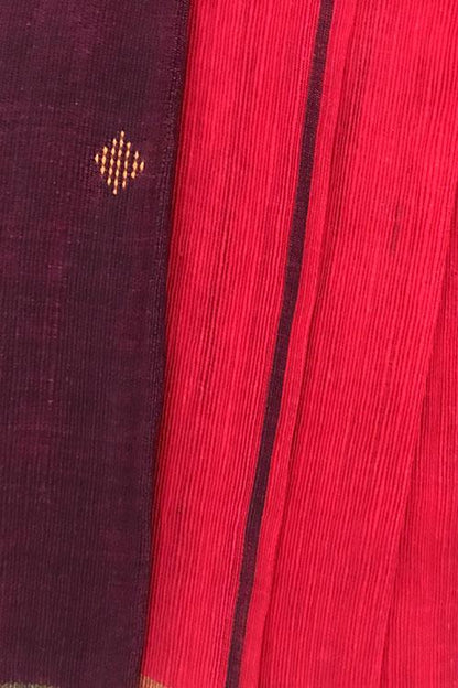 Damini' Handwoven & Handspun Extra Weft Cotton-Silk Saree