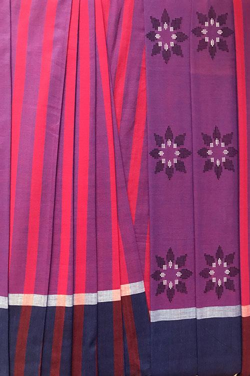 Bhavna 01 B' Handwoven Extra Weft Cotton Saree-8