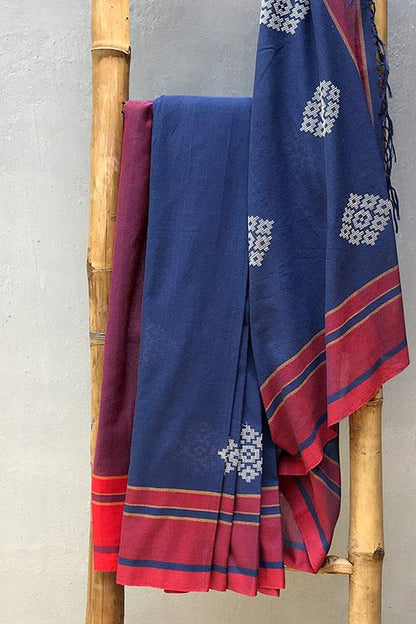 Damiyanti' Handwoven Baavanbuti Cotton Saree-3