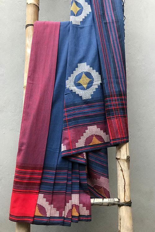 Devani' Handwoven Extra Weft Cotton Saree-2
