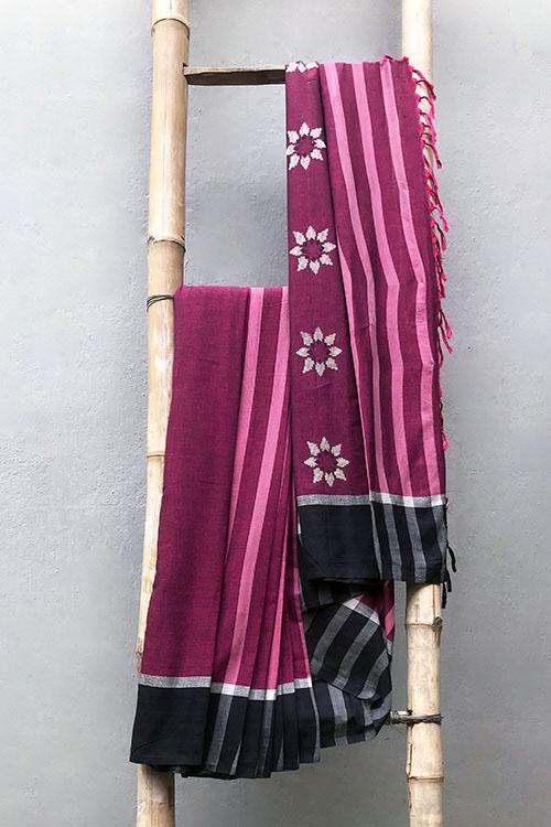 Bhavna 01 C' Handwoven Extra Weft Cotton Saree