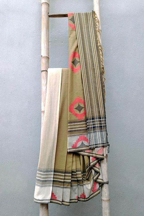 Devani' Handwoven Extra Weft Cotton Saree