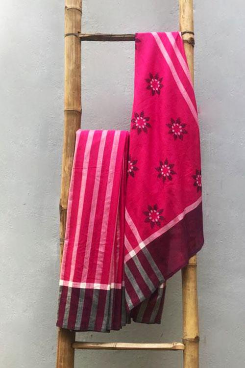 Bhavna 01 A' Handwoven Extra Weft Cotton Saree