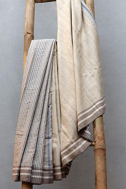 Maithili' Handwoven Cotton-Silk Stripe Saree