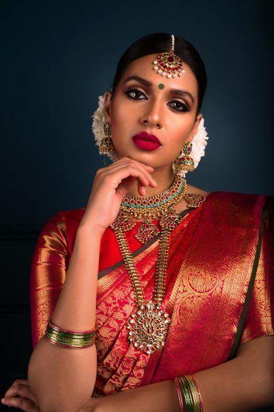 Valiba Red Kanchipuram Silk Woven Bridal Saree