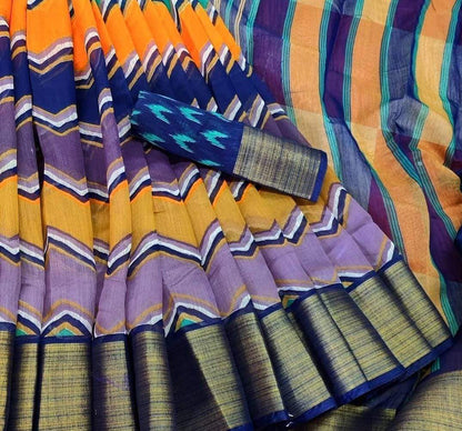 Valiba Pure Soft  Linen Cotton Digital Sarees