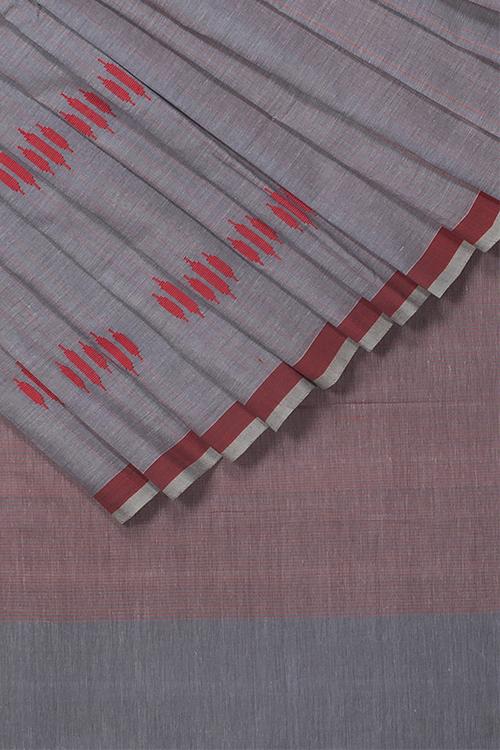 Bellan Buta Cotton Handloom Saree – Light Grey