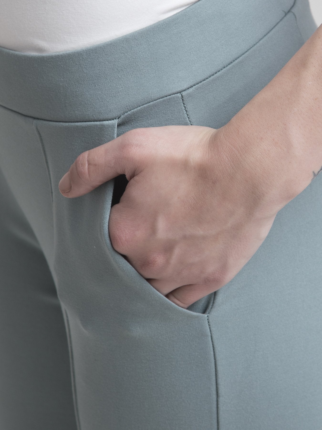 4 Way Stretch Cropped LivIn Pants - Sap Green