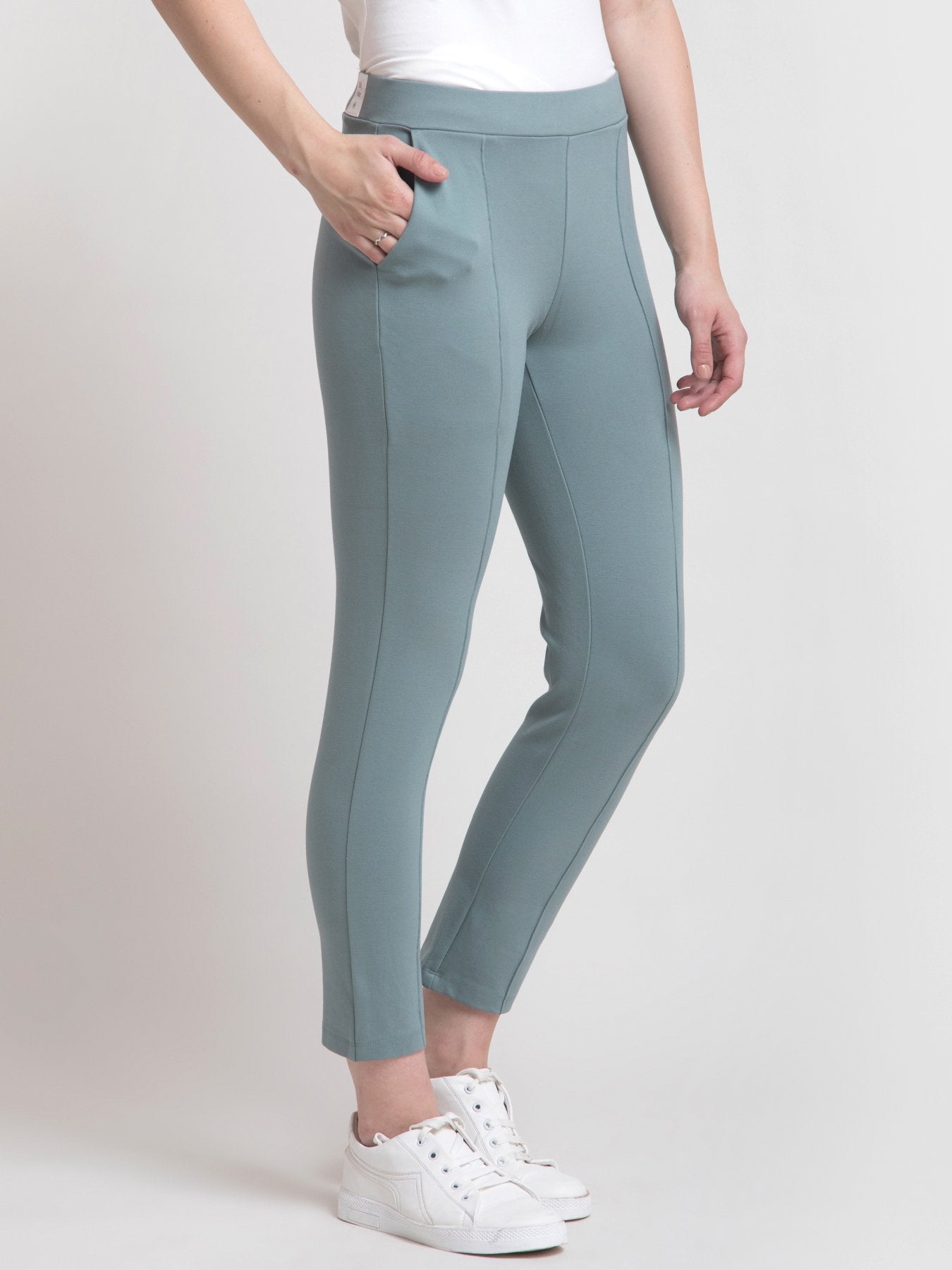 4 Way Stretch Cropped LivIn Pants - Sap Green