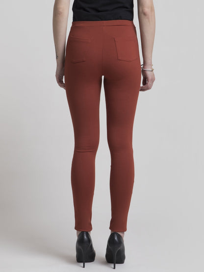 4 Way Stretch Slim Fit LivIn Jeggings - Rust