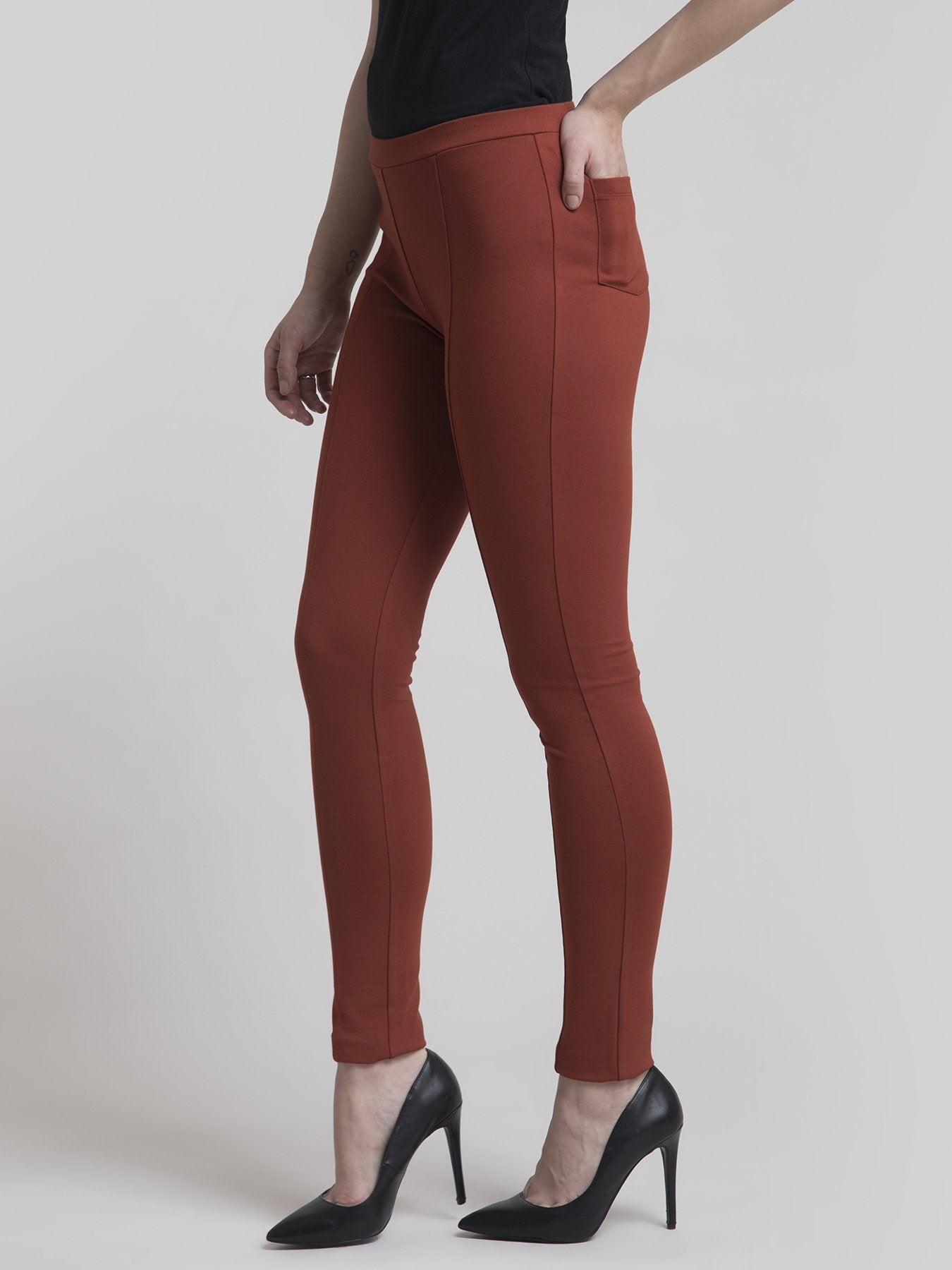 4 Way Stretch Slim Fit LivIn Jeggings - Rust
