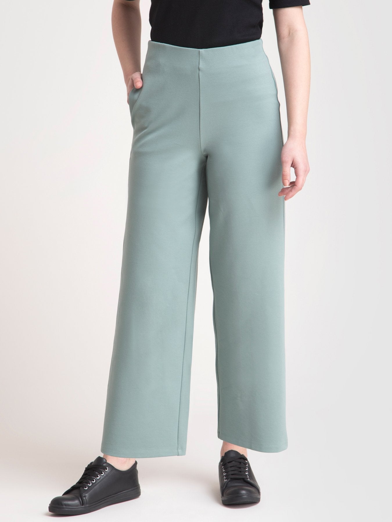 4 Way Stretch Wideleg LivIn Pants - Sap Green