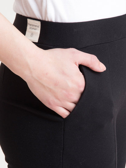 4 Way Stretch Cropped LivIn Pants - Black