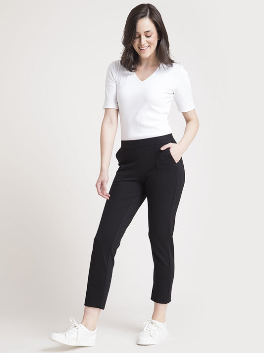 4 Way Stretch Cropped LivIn Pants - Black