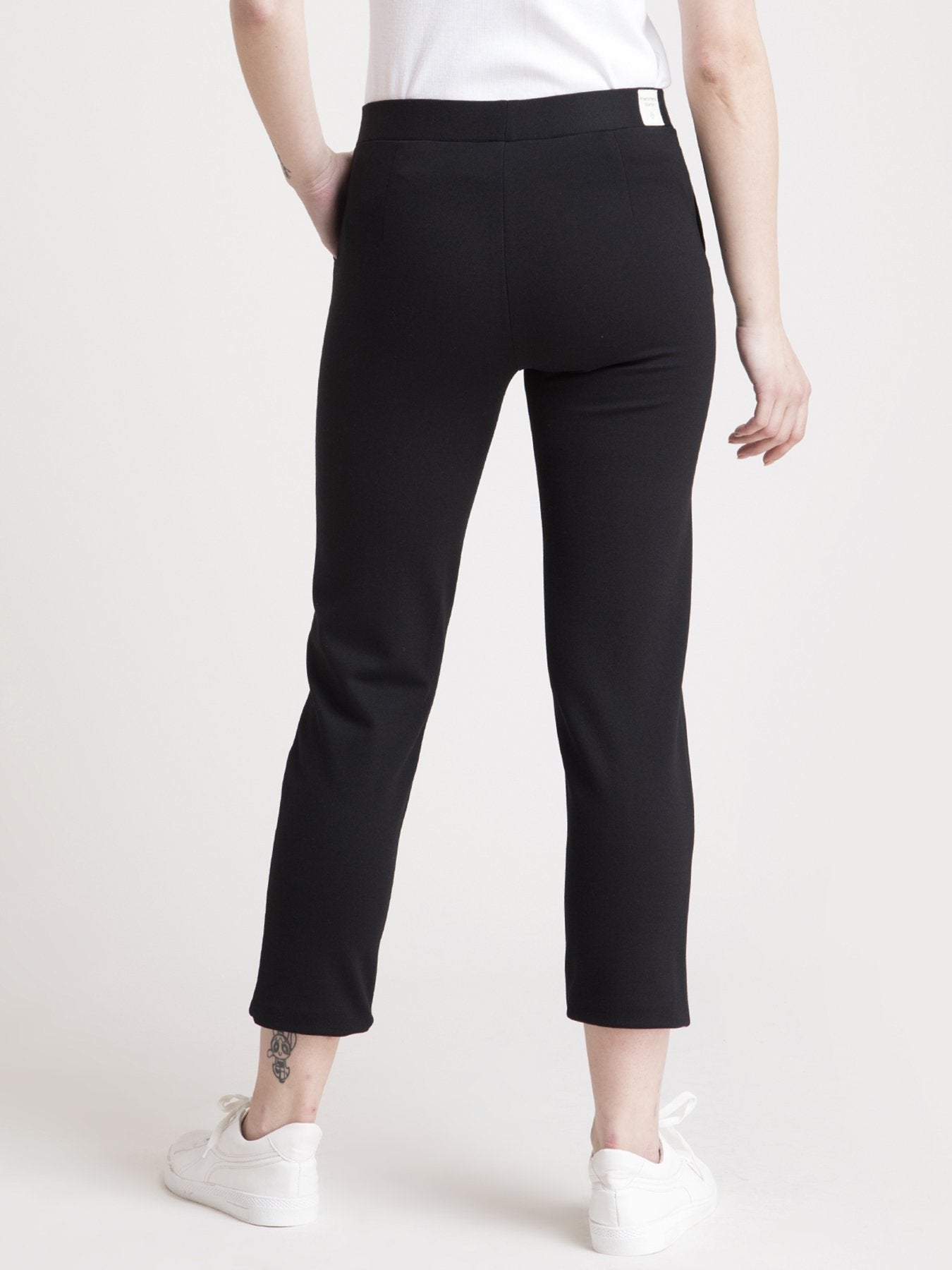 4 Way Stretch Cropped LivIn Pants - Black