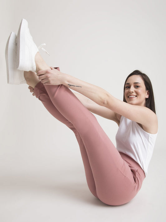 4 Way Stretch Cropped LivIn Pants - Pink