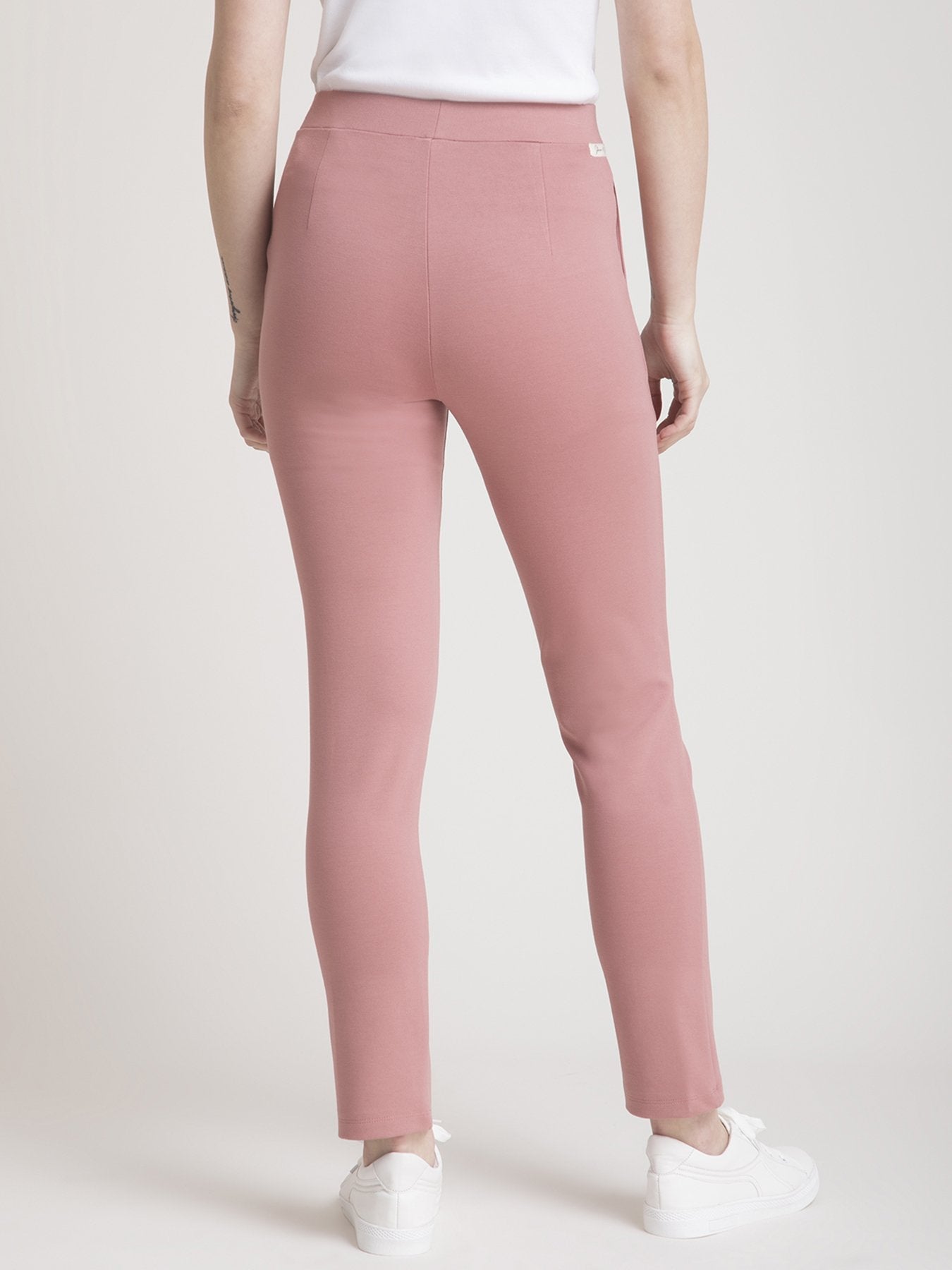 4 Way Stretch Cropped LivIn Pants - Pink
