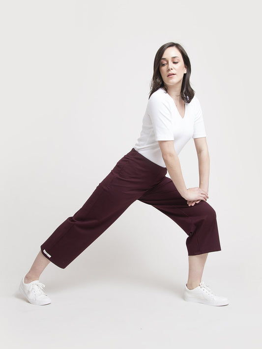 4 Way Stretch LivIn Culottes - Maroon
