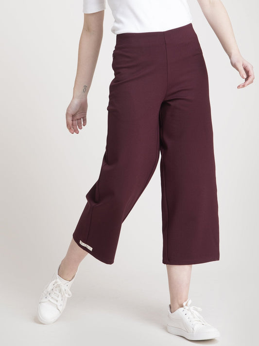 4 Way Stretch LivIn Culottes - Maroon
