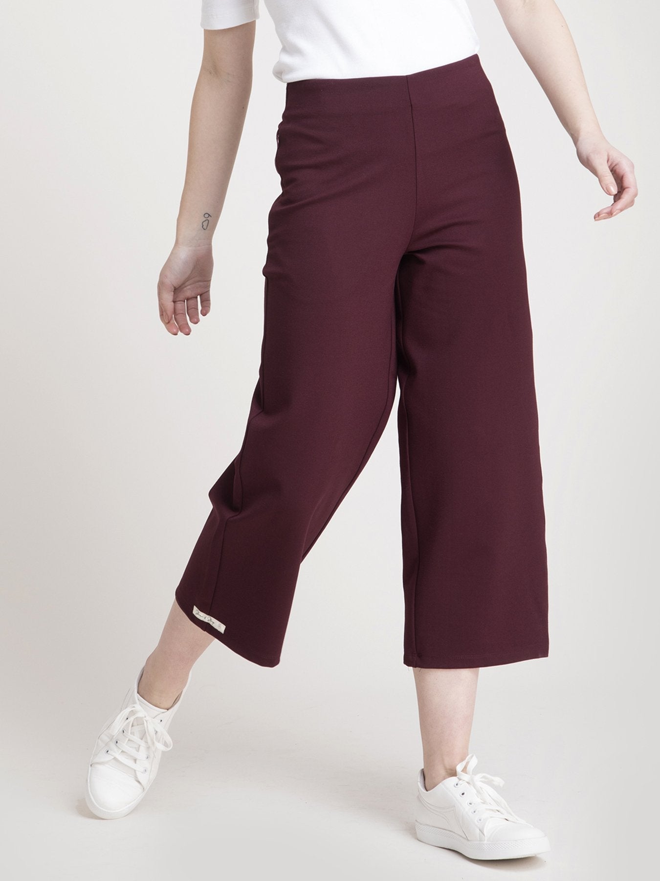 4 Way Stretch LivIn Culottes - Maroon